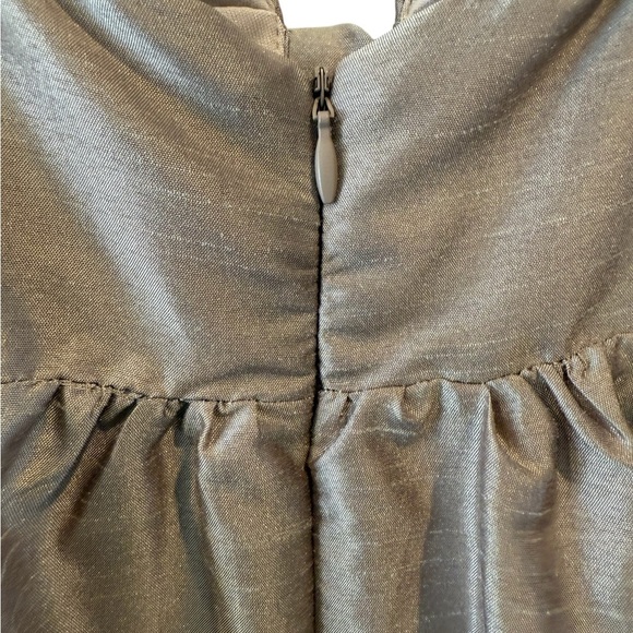 Aakaa Champagne Babydoll Dress with Bow Accent - Picture 6 of 8